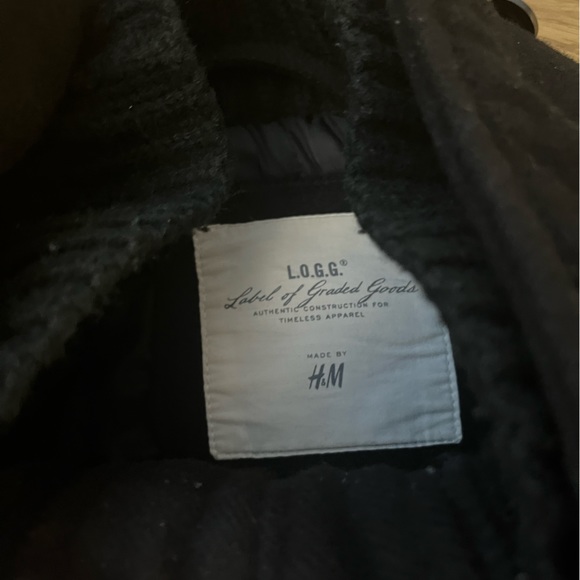 H&M Black Funnel Collar Wool Coat - Picture 2 of 3